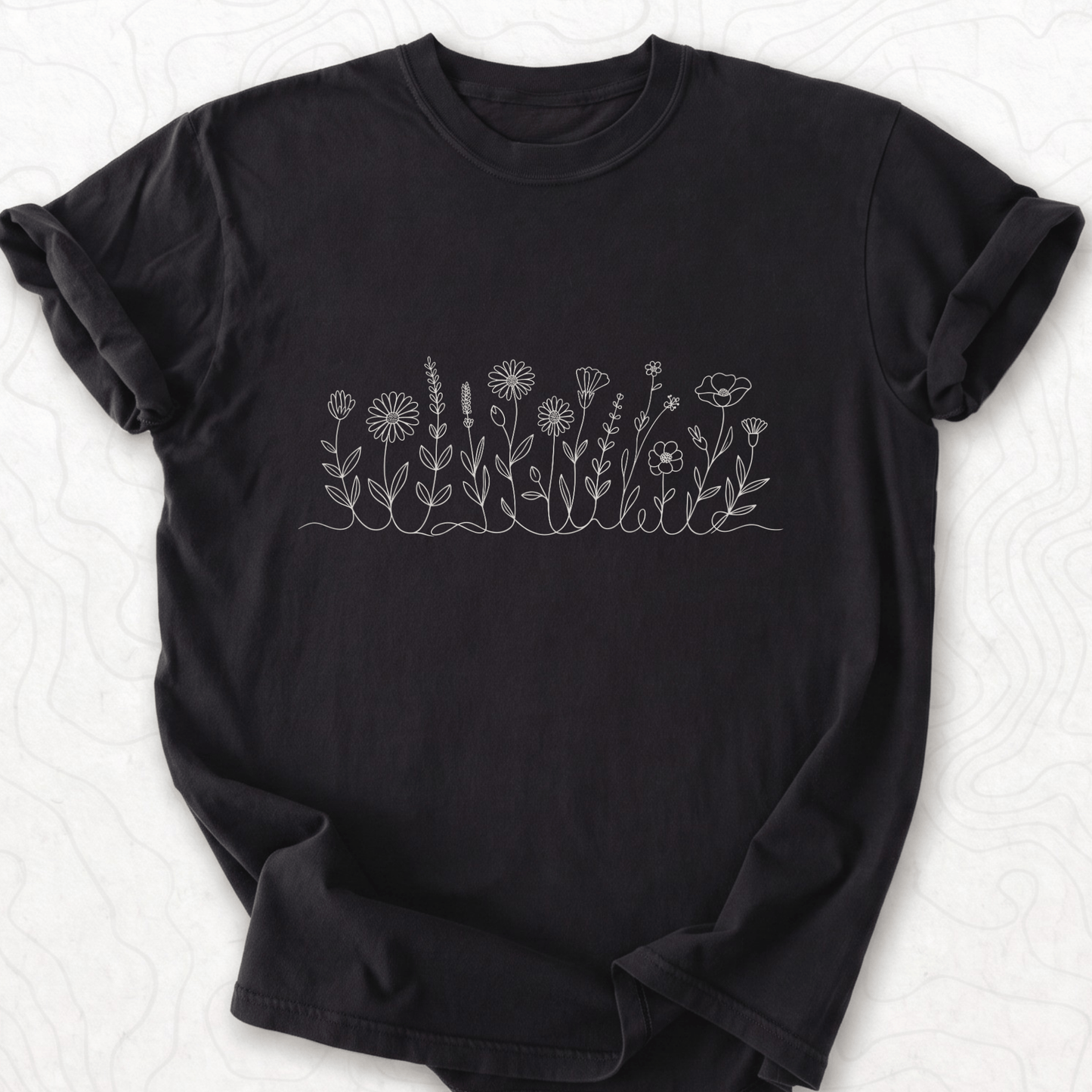 Wildflower Line Art T-shirt