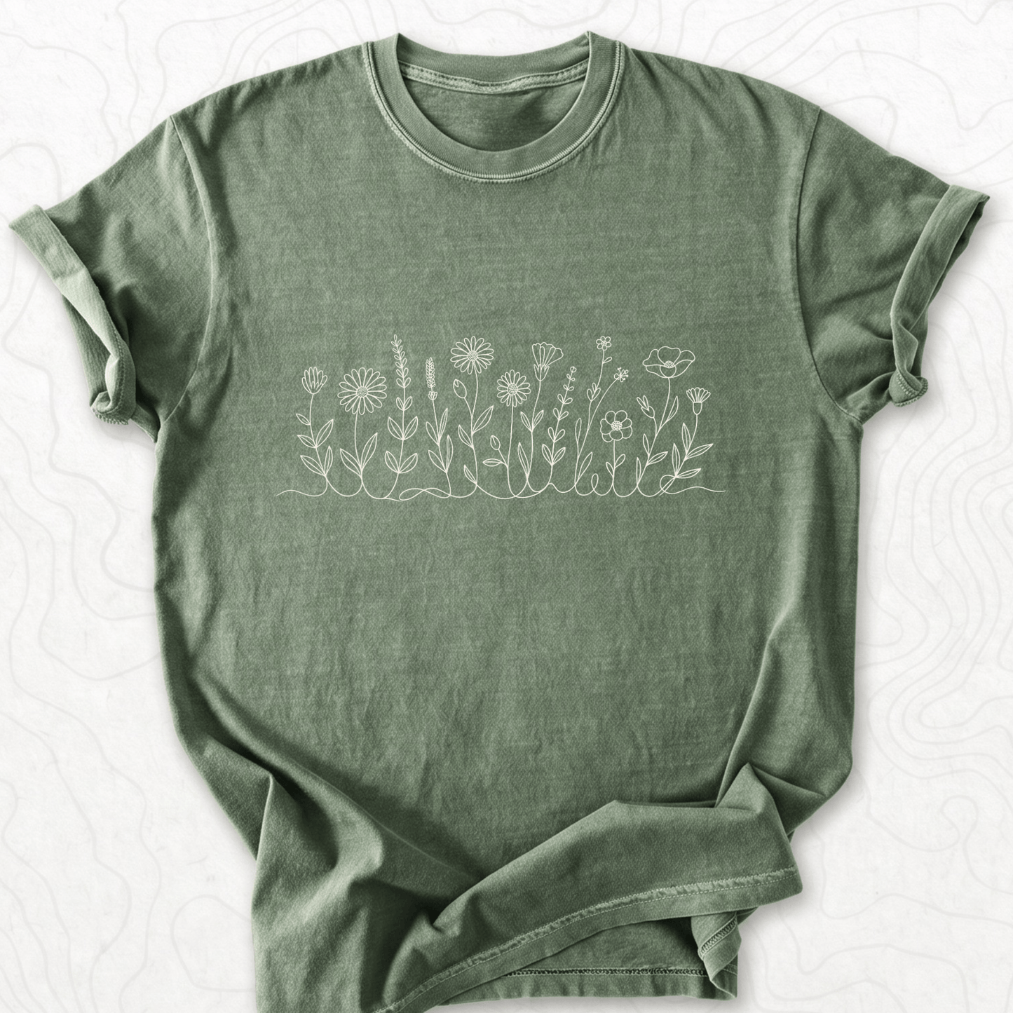 Wildflower Line Art T-shirt