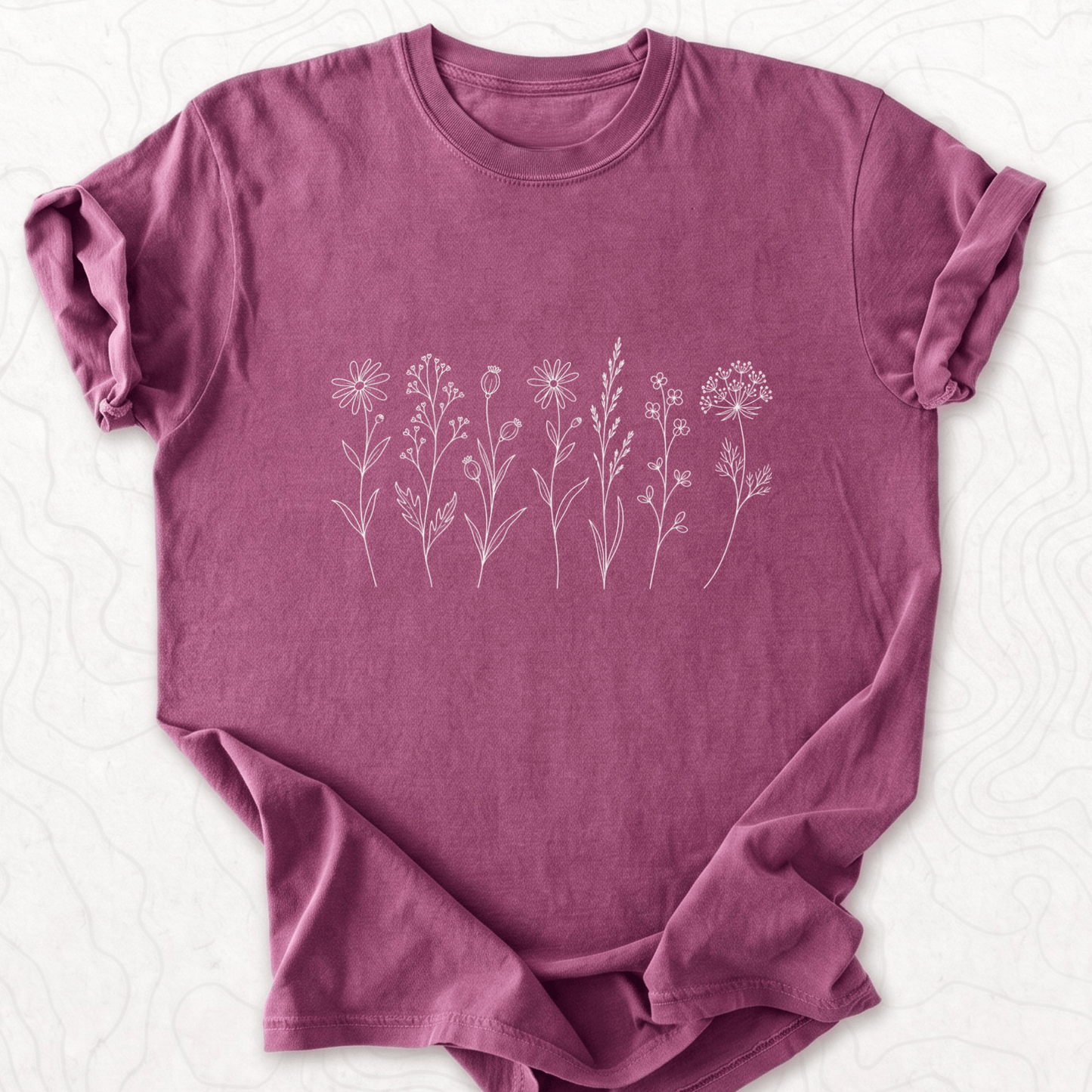 Wildflower Line Art T-shirt
