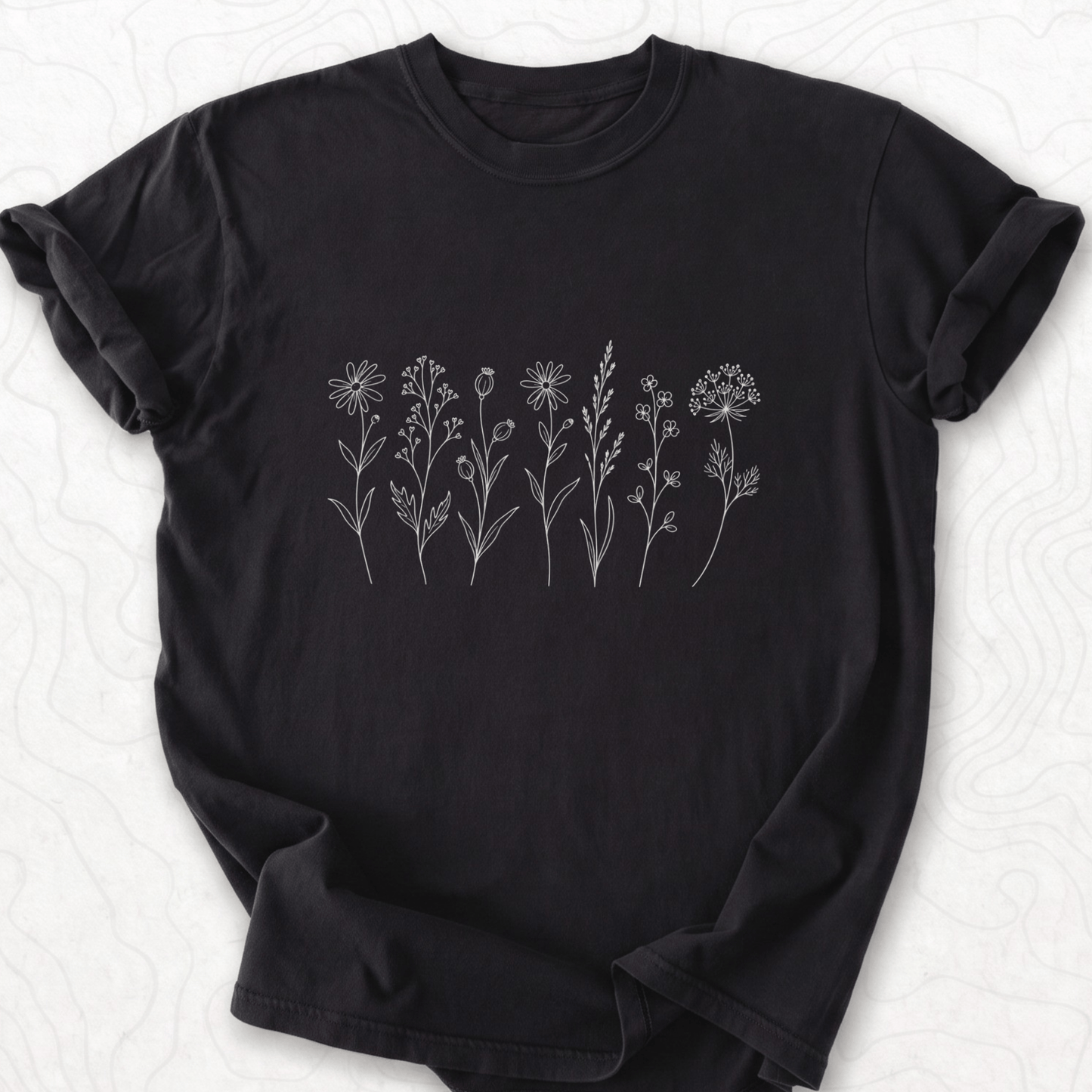 Wildflower Line Art T-shirt