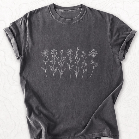 Wildflower Line Art T-shirt