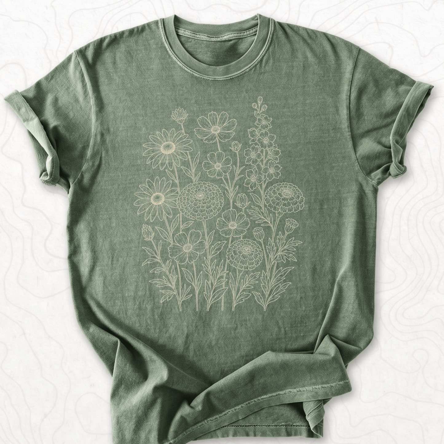 Wildflower Line Art T-shirt