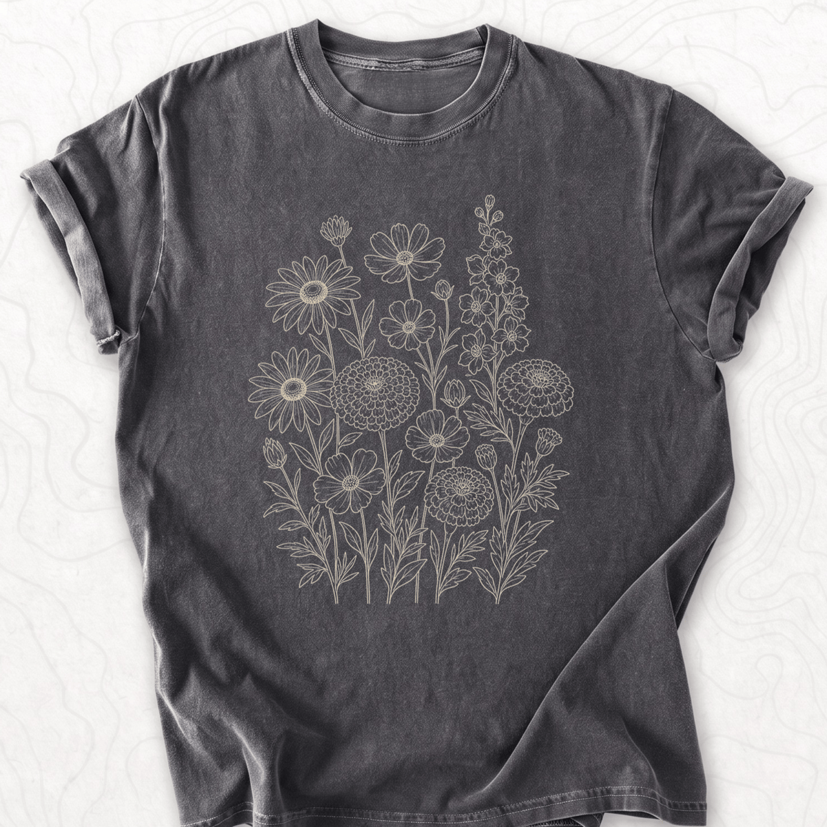 Wildflower Line Art T-shirt
