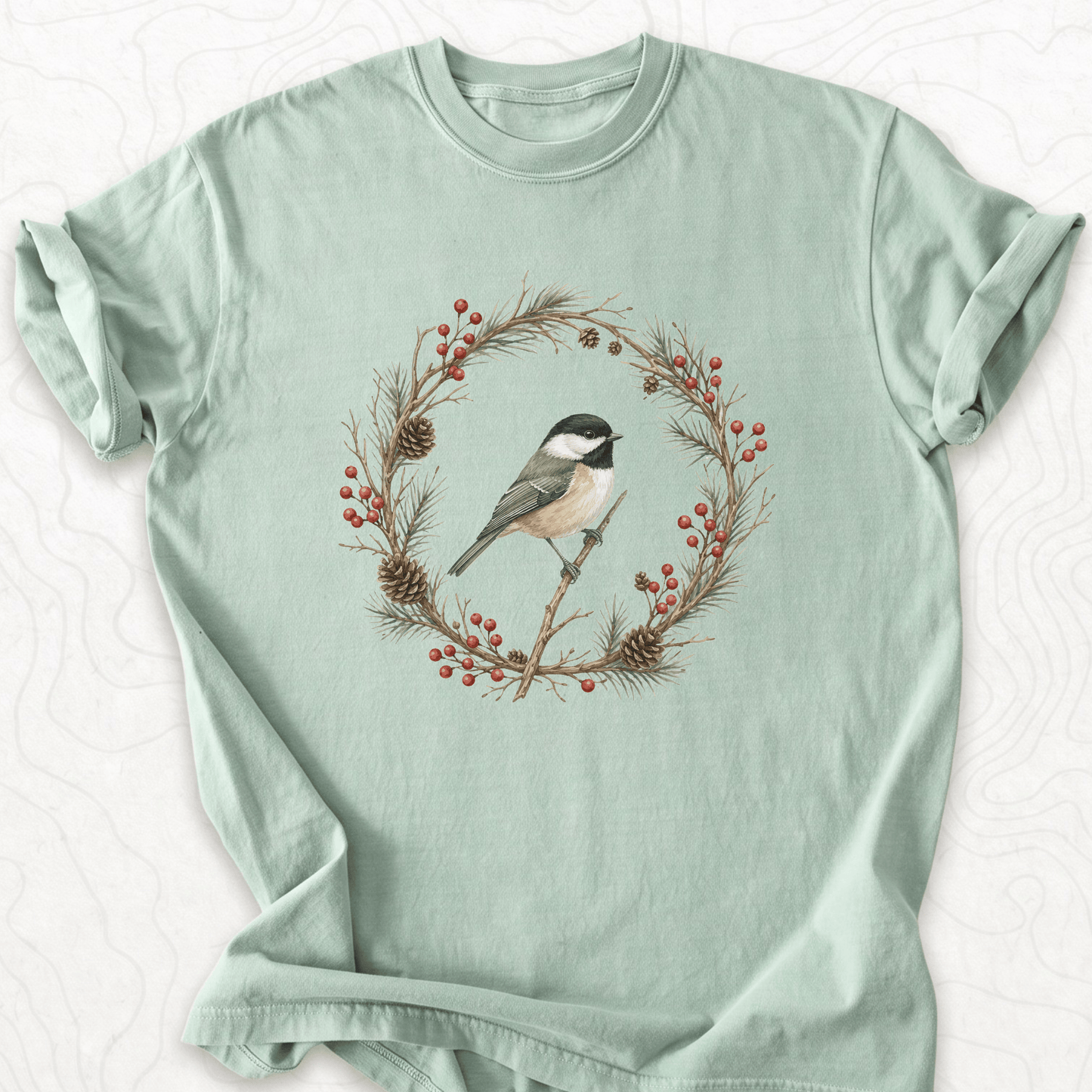 Winter Bird Wreath T-shirt