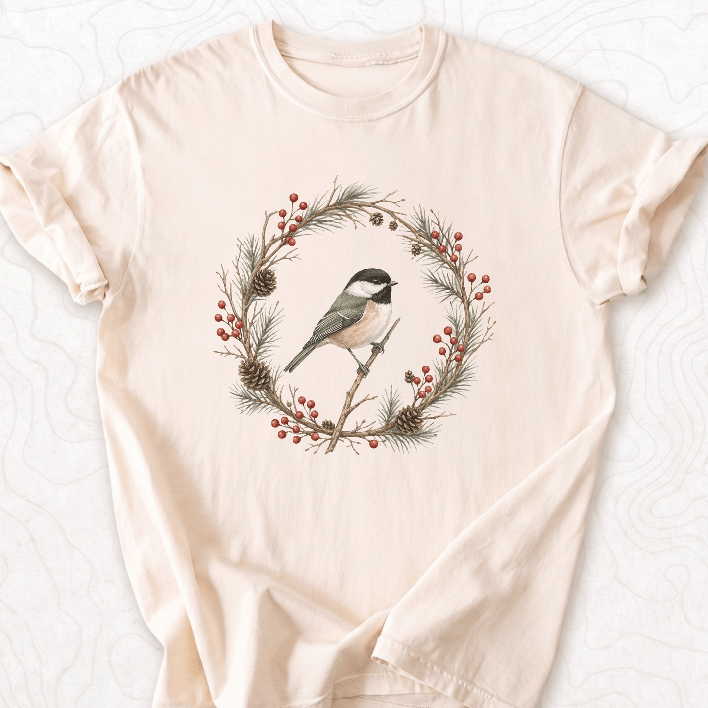 Winter Bird Wreath T-shirt