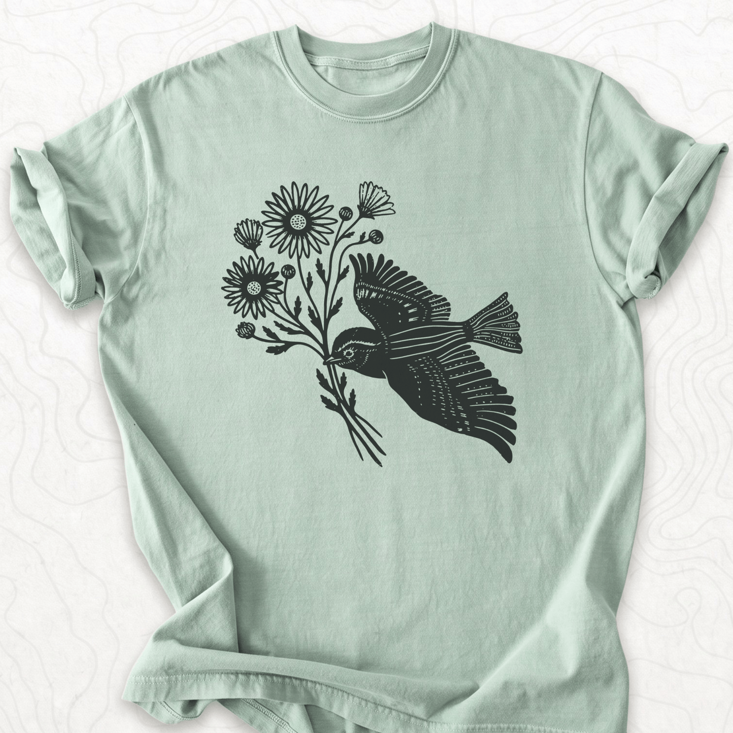 Bird And Flowers T-shirt