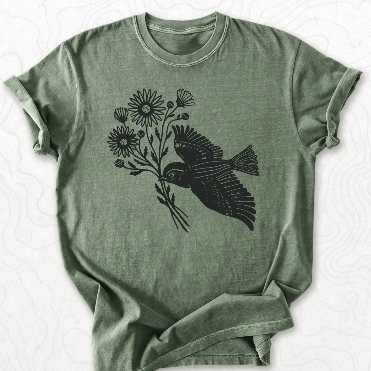 Bird And Flowers T-shirt