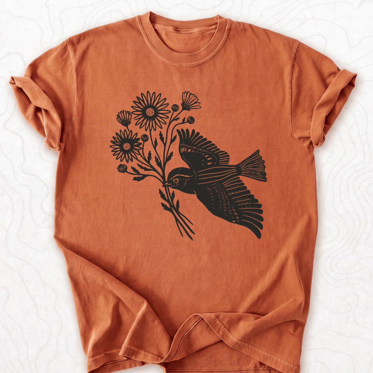 Bird And Flowers T-shirt