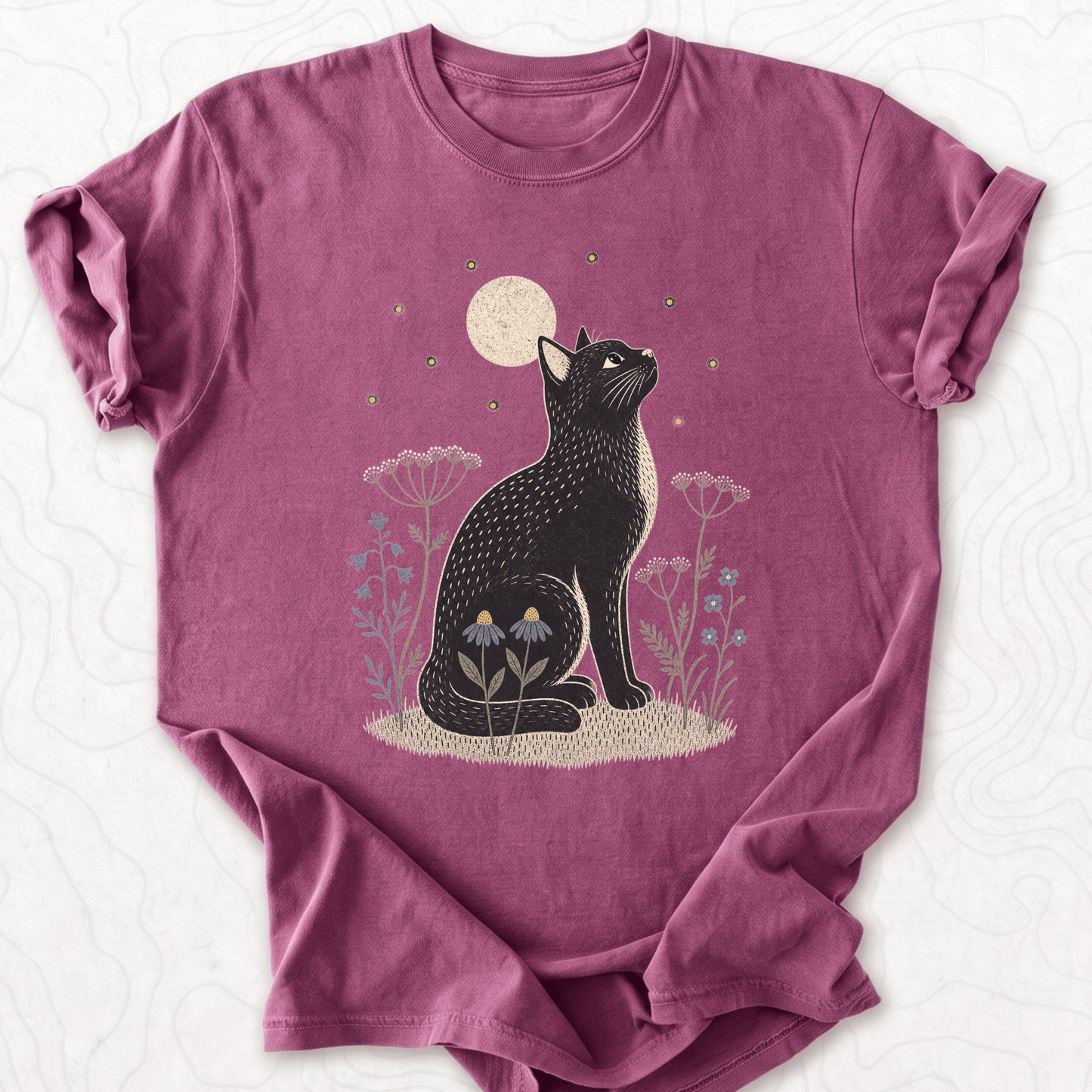 Moonlit Black Cat T-shirt