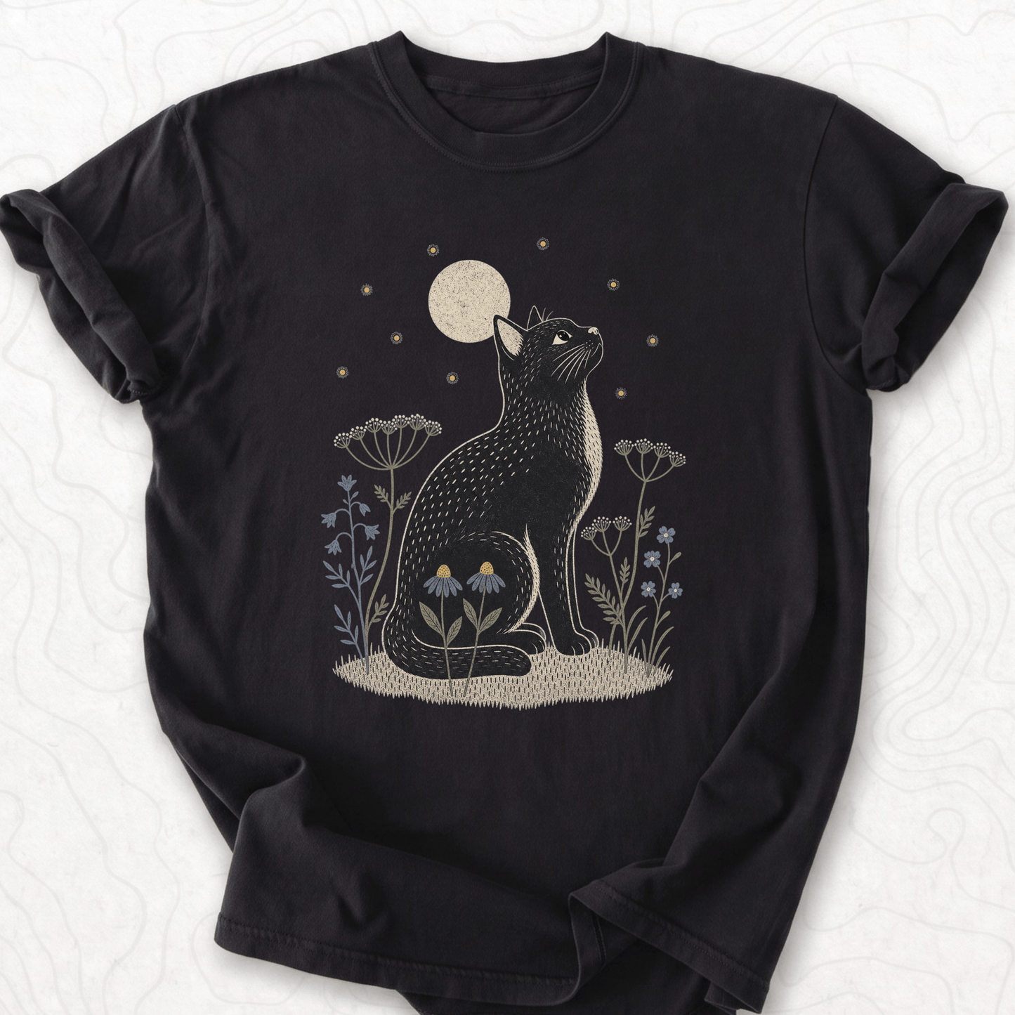 Moonlit Black Cat T-shirt