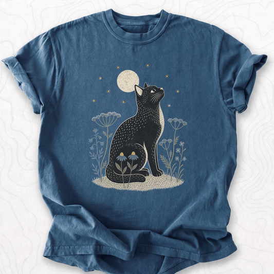 Moonlit Black Cat T-shirt