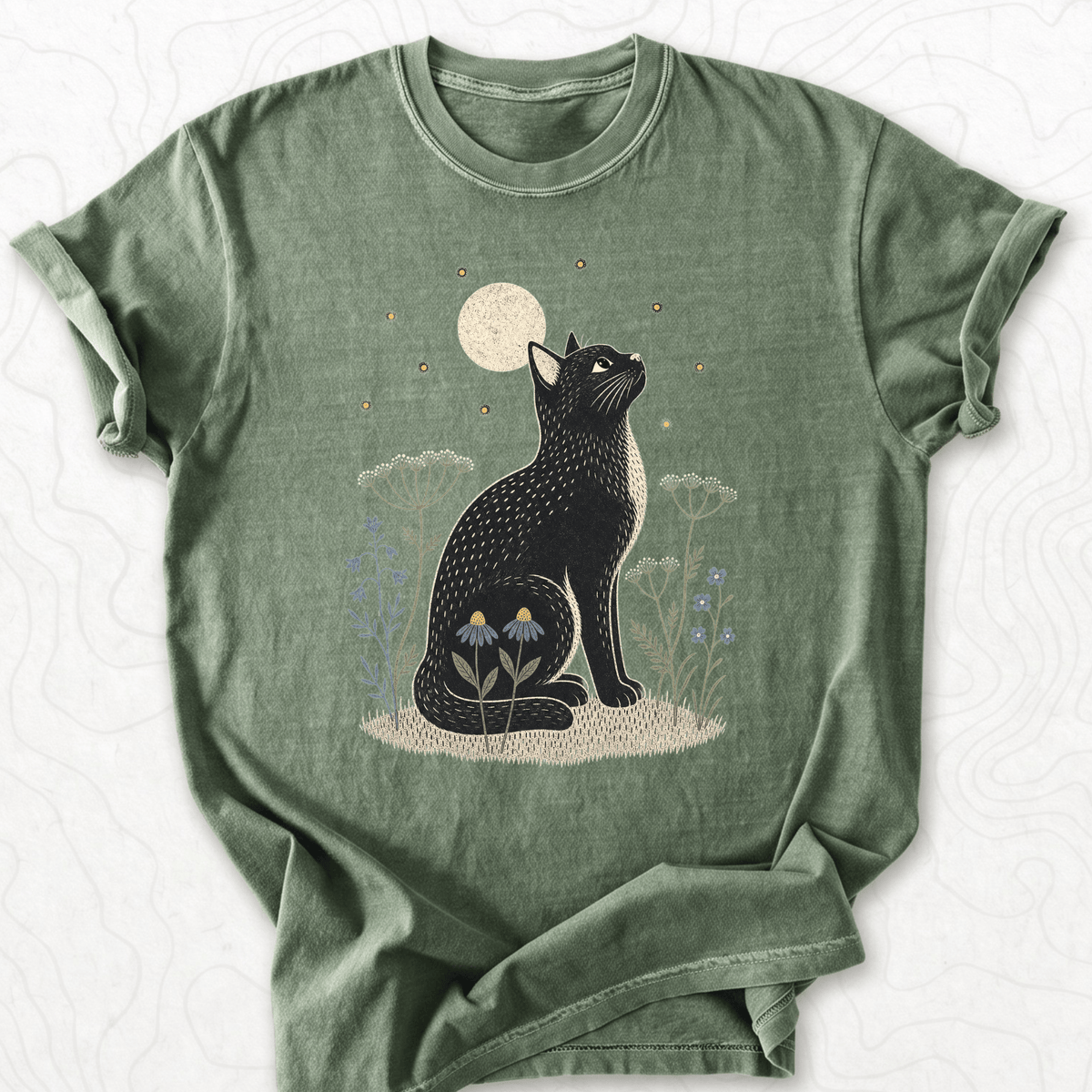Moonlit Black Cat T-shirt