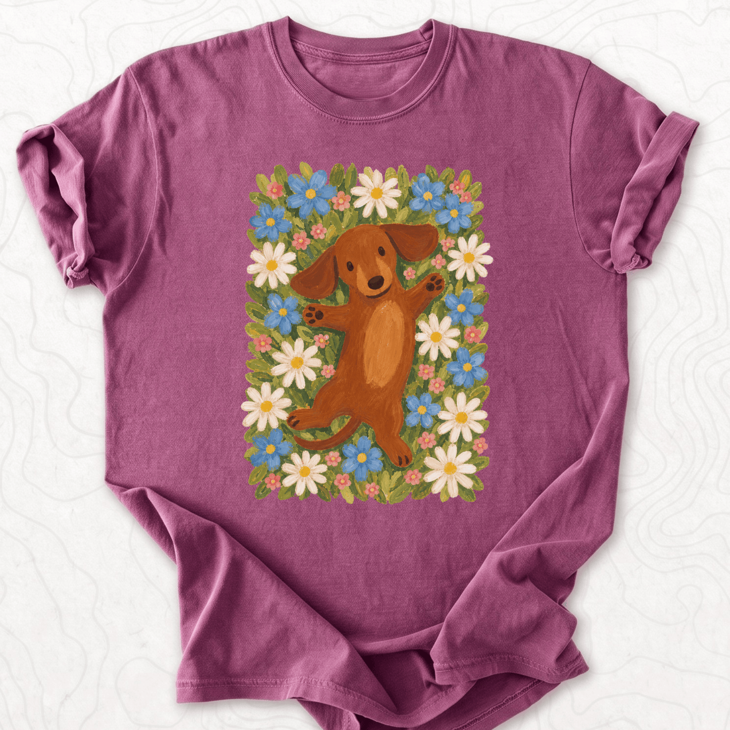Dachshund Flowers T-shirt
