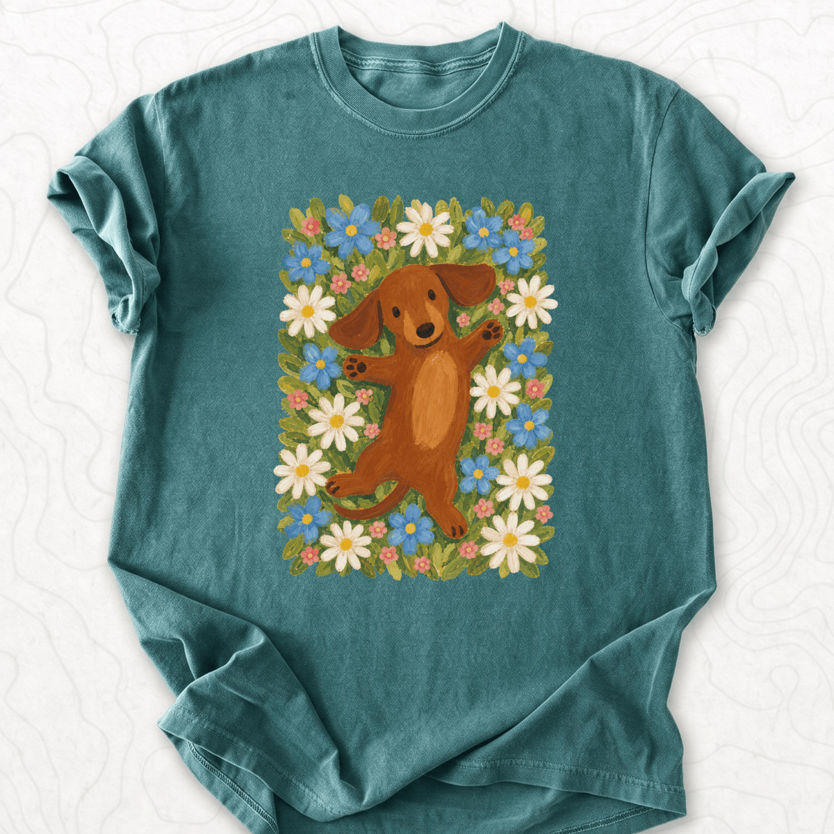 Dachshund Flowers T-shirt