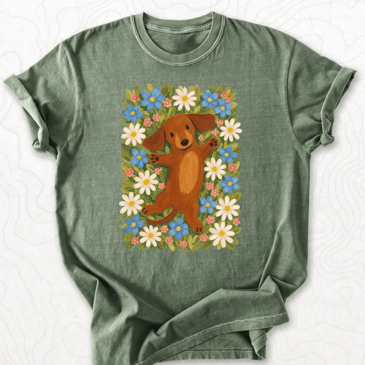 Dachshund Flowers T-shirt