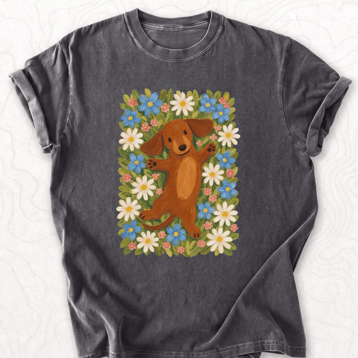 Dachshund Flowers T-shirt