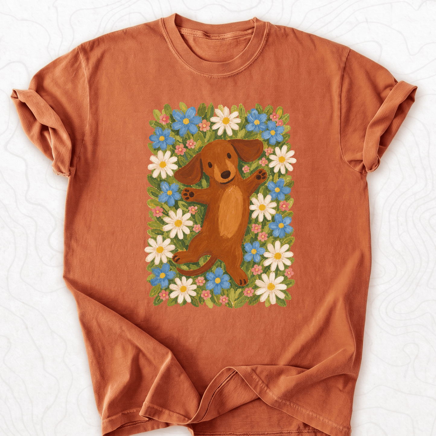 Dachshund Flowers T-shirt