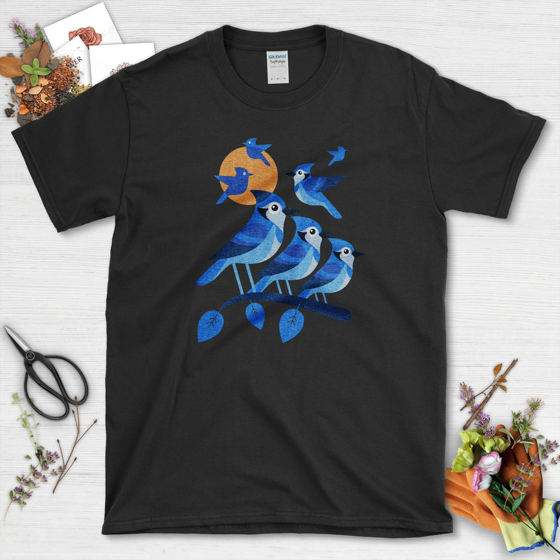 Blue Jay Silhouette Bird T-Shirt