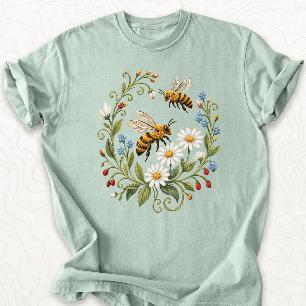 Bee Flower Wreath T-shirt