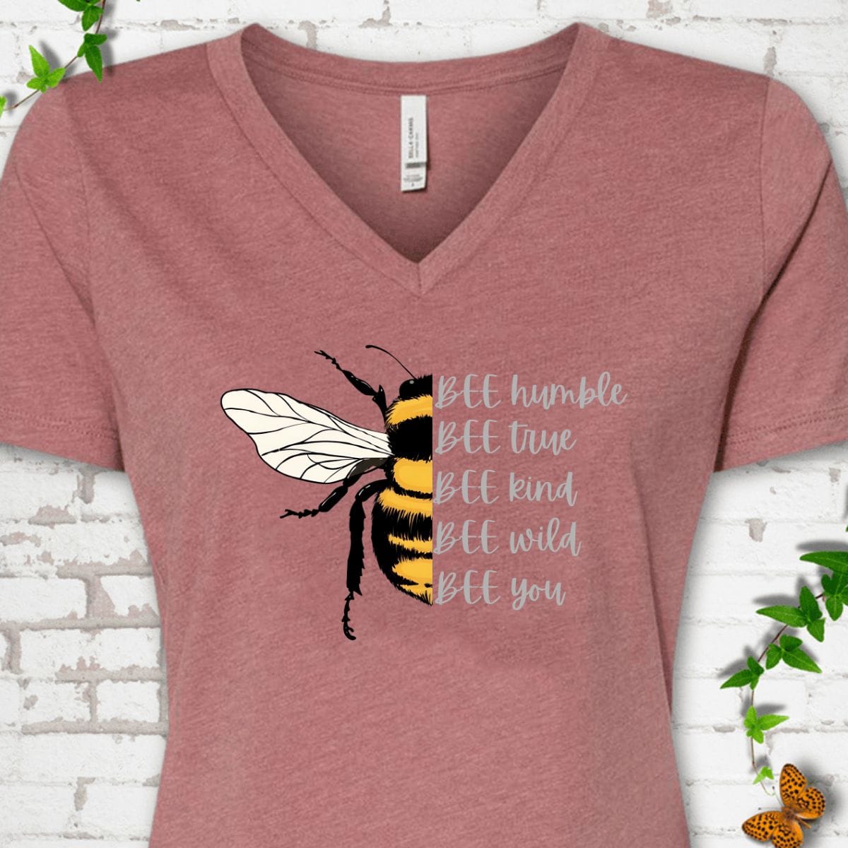Bee Humble Bee Kind V-Neck T-Shirt