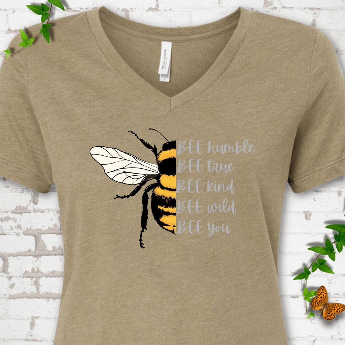 Bee Humble Bee Kind V-Neck T-Shirt