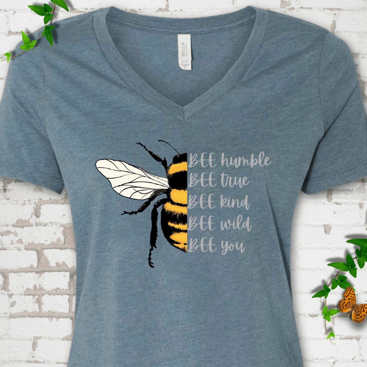 Bee Humble Bee Kind V-Neck T-Shirt