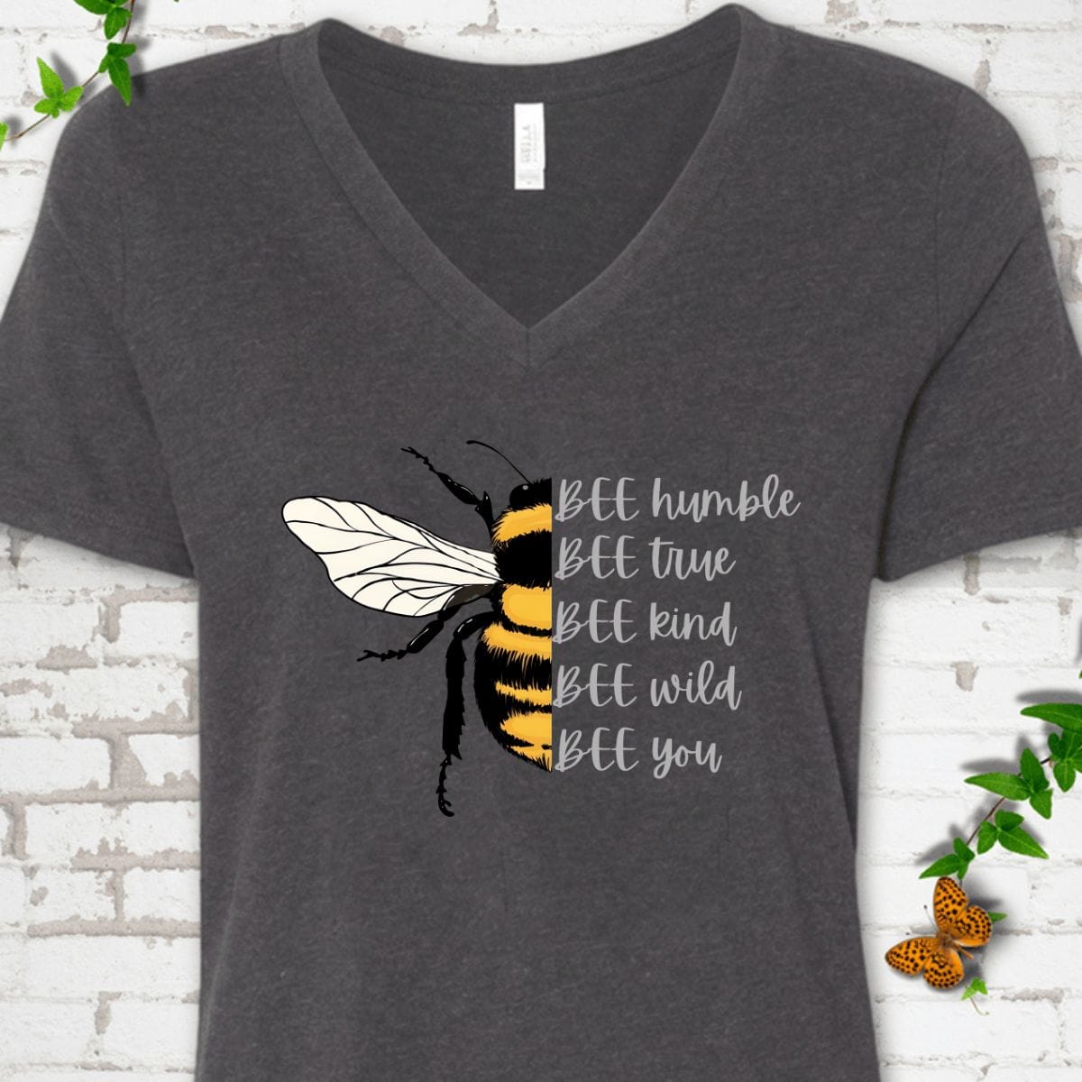 Bee Humble Bee Kind V-Neck T-Shirt