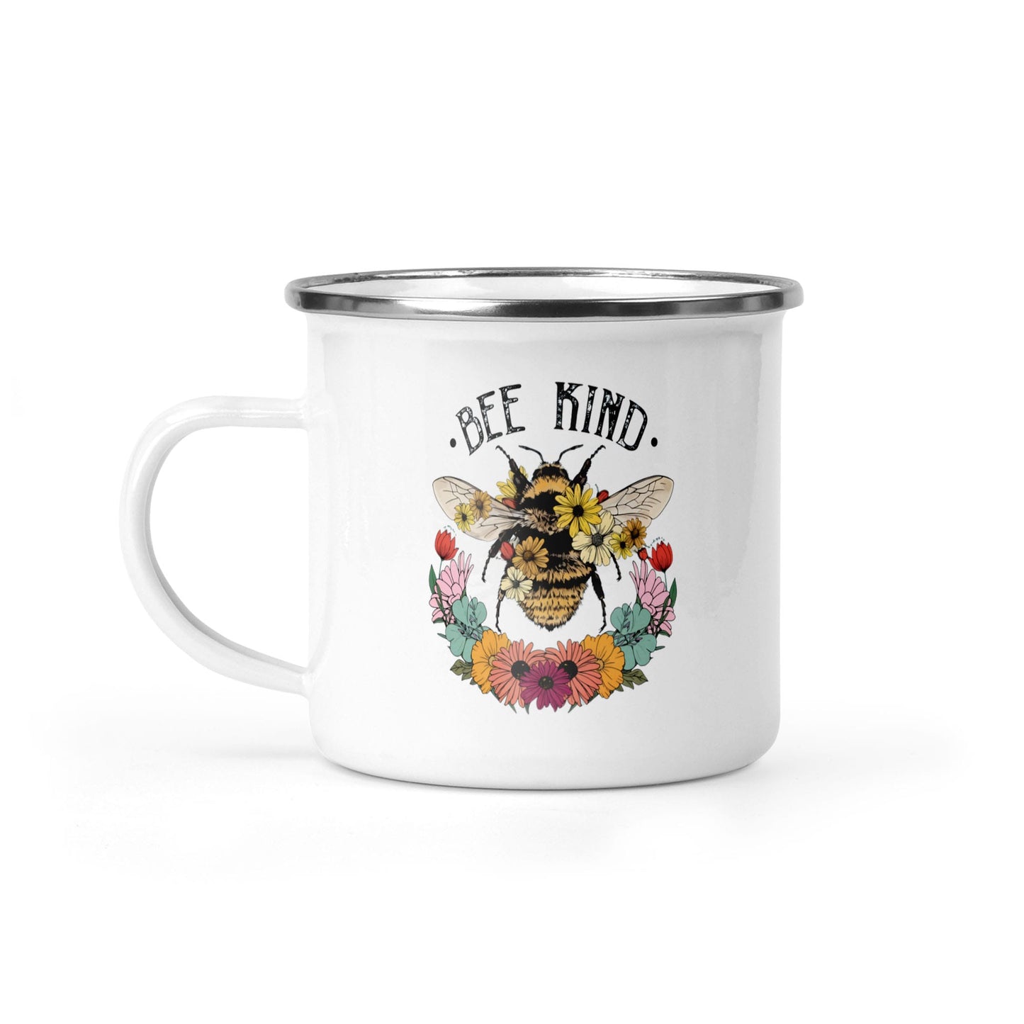 Bee Kind and Flowers - Camping Mug