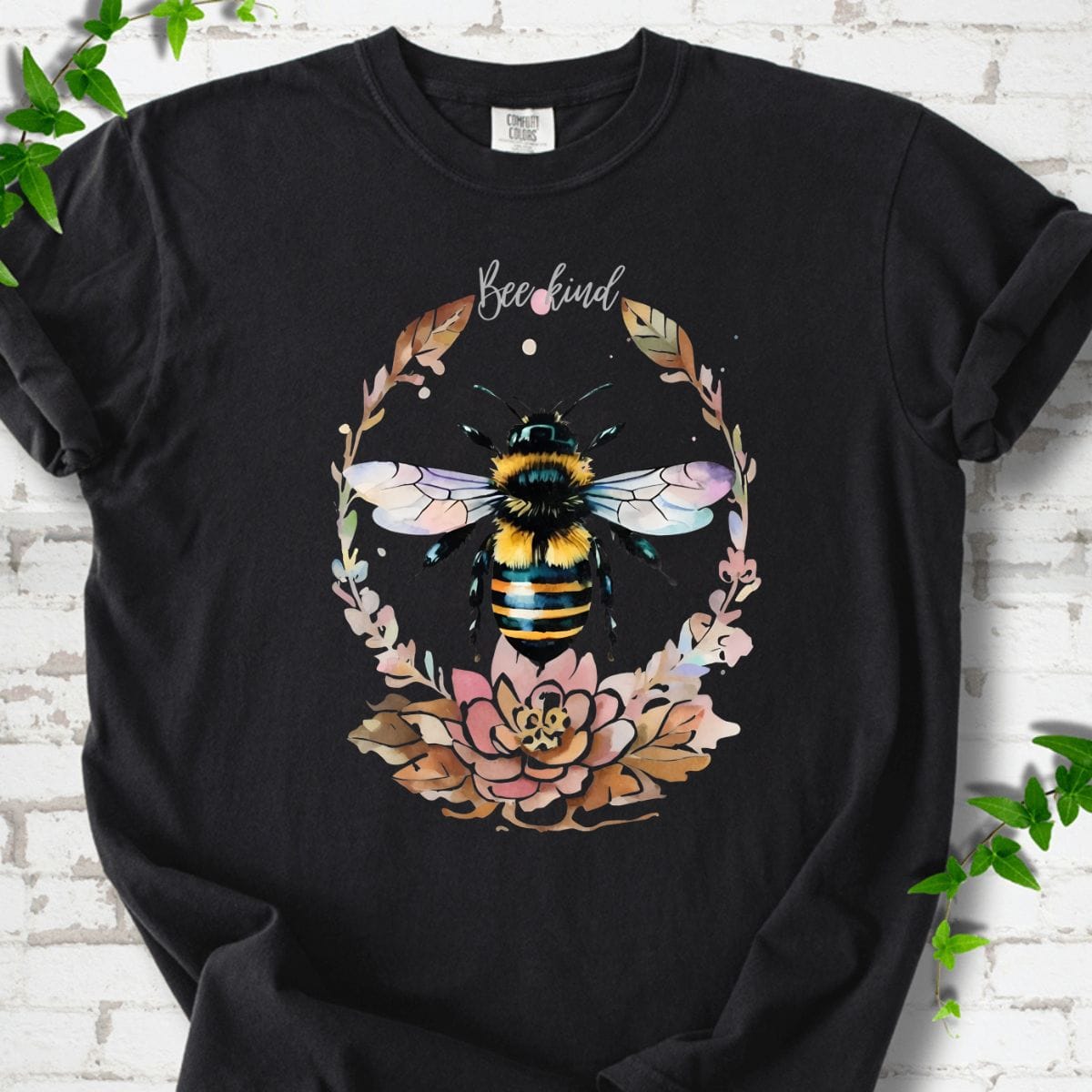 Bee Kind Flowers Art T-Shirt