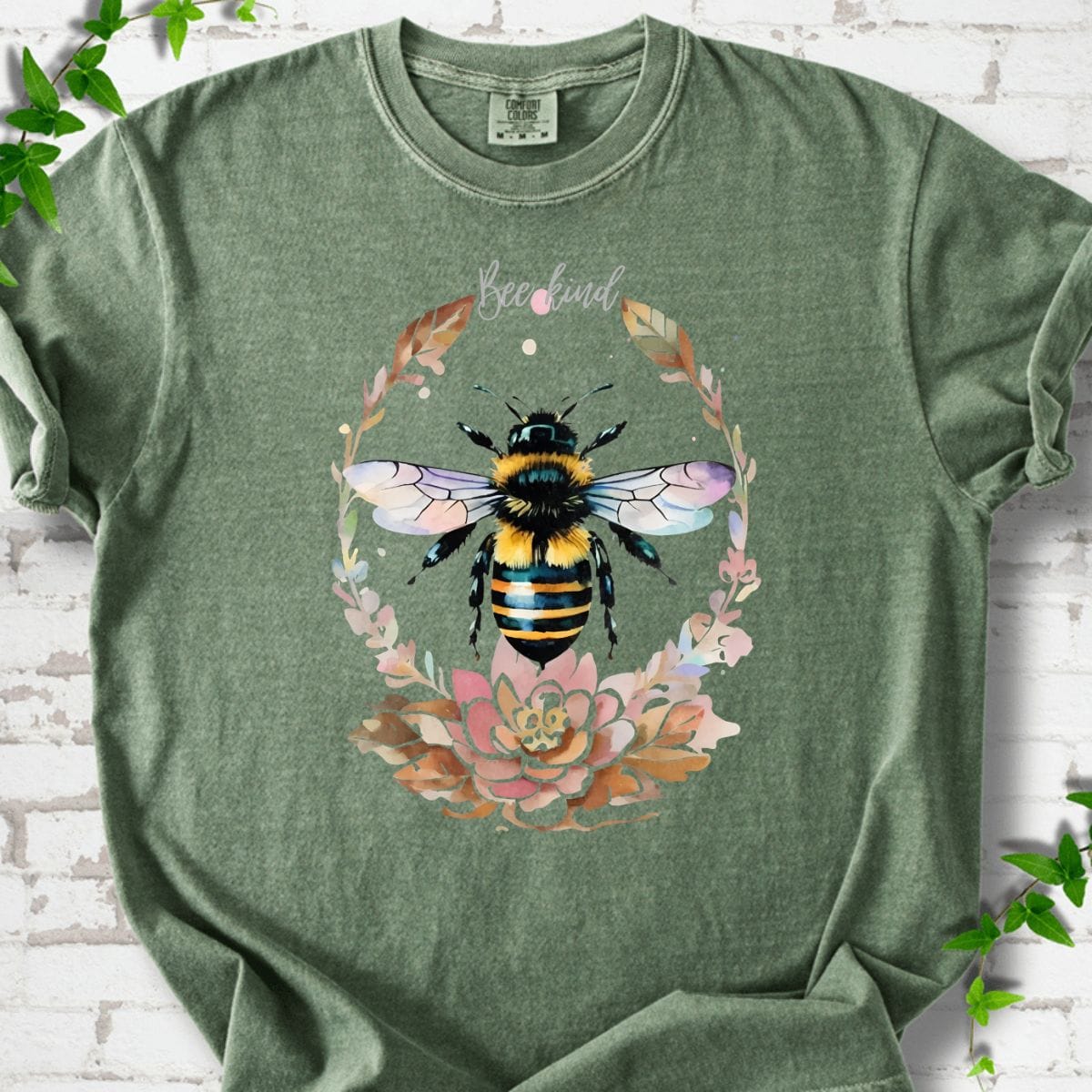Bee Kind Flowers Art T-Shirt