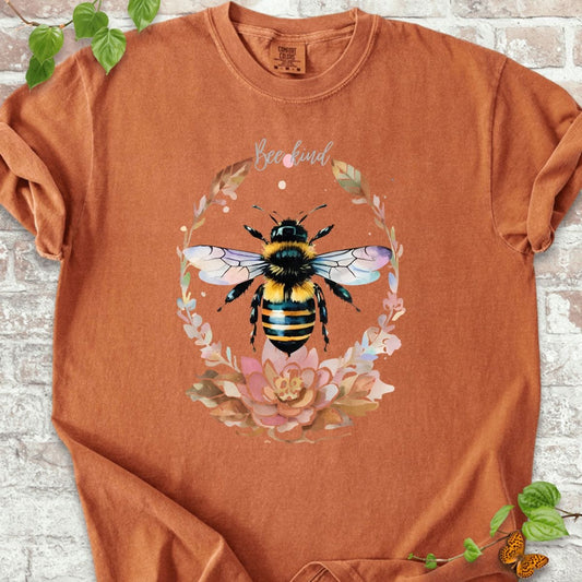 Bee Kind Flowers Art T-Shirt