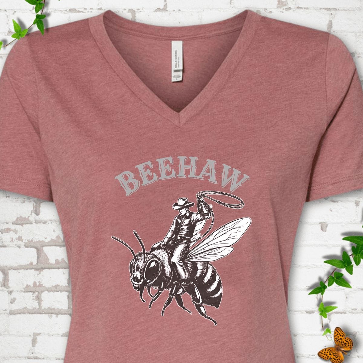 Beehaw Cowboy Bee V-Neck T-Shirt