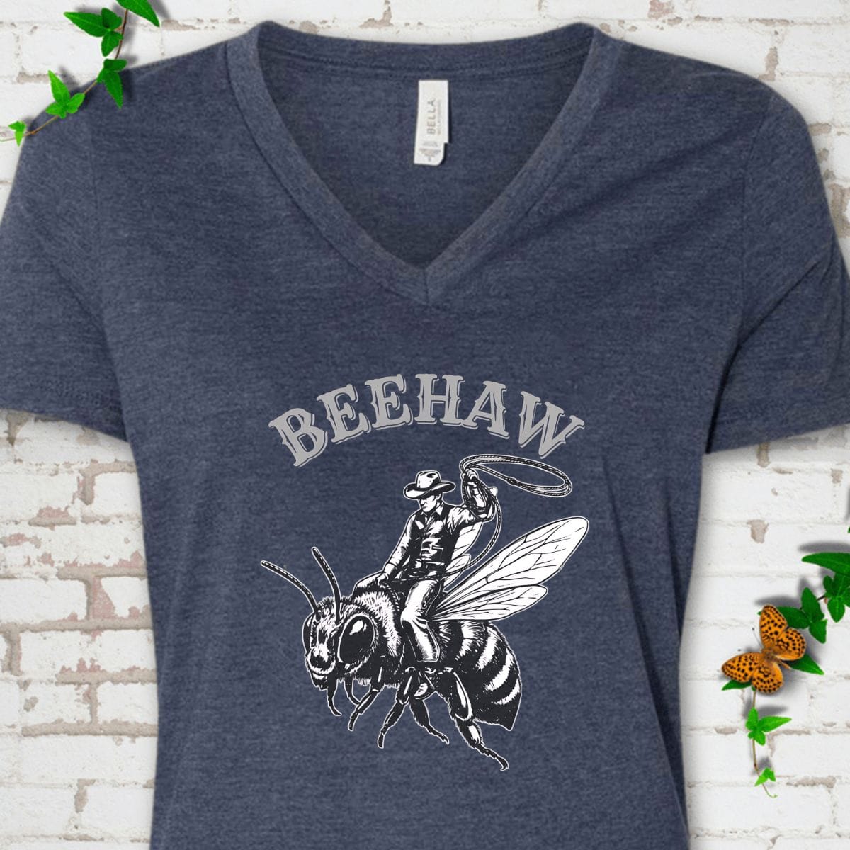 Beehaw Cowboy Bee V-Neck T-Shirt