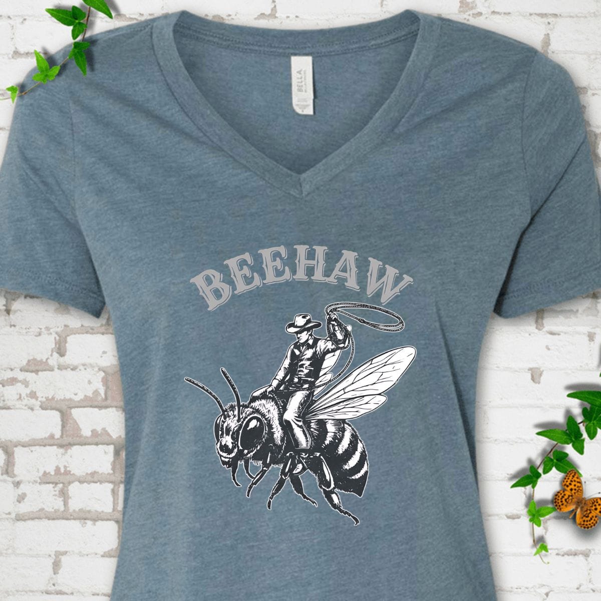 Beehaw Cowboy Bee V-Neck T-Shirt