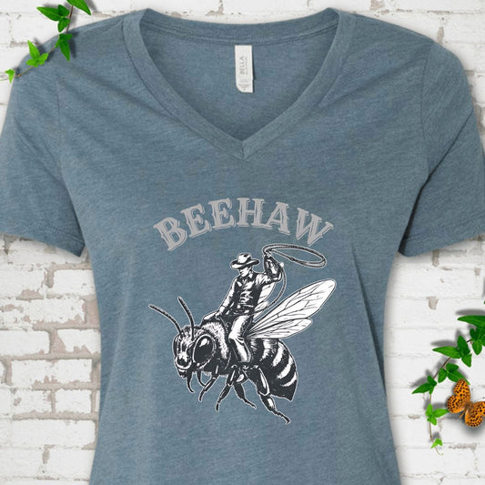 Beehaw Cowboy Bee V-Neck T-Shirt