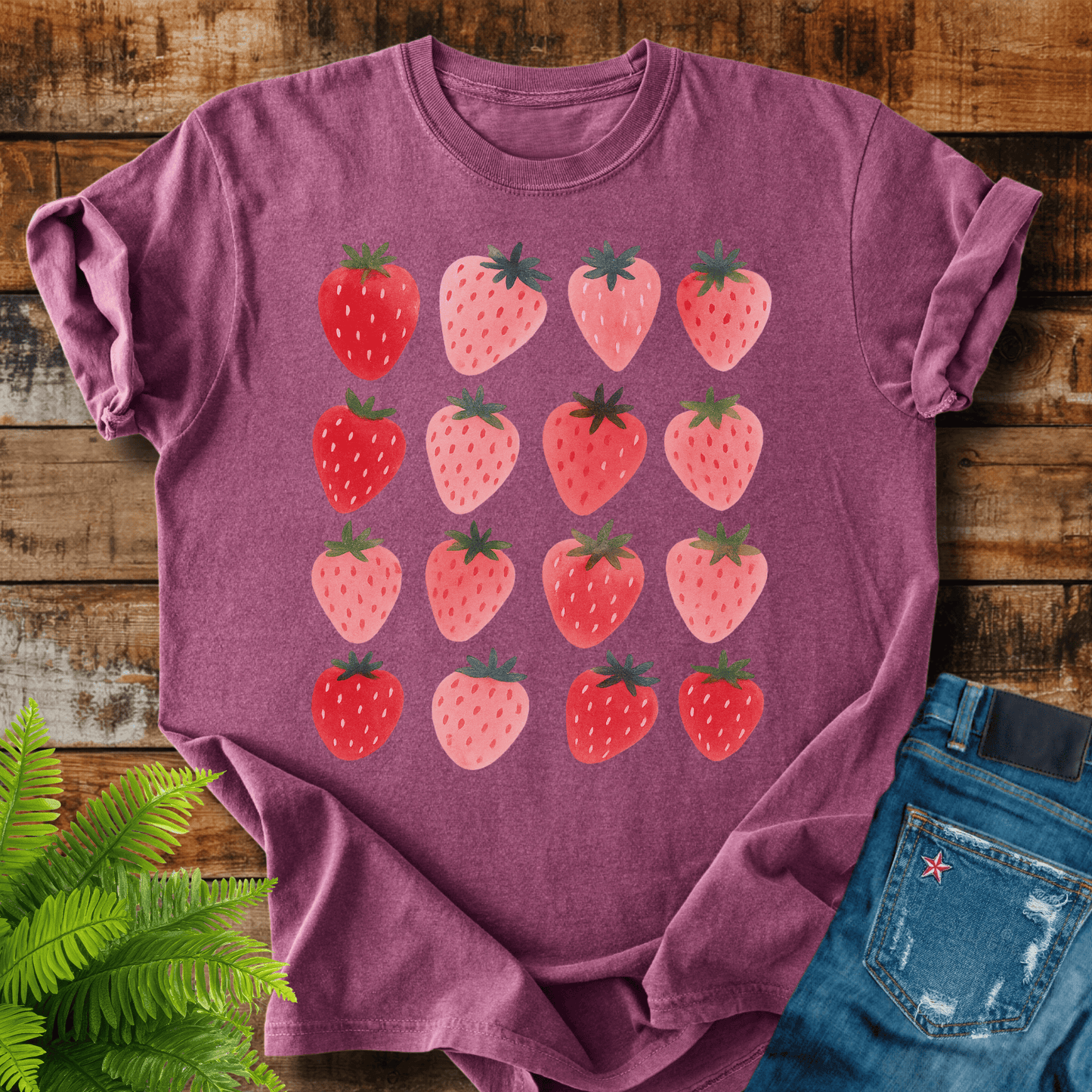 Strawberry Pattern T-shirt