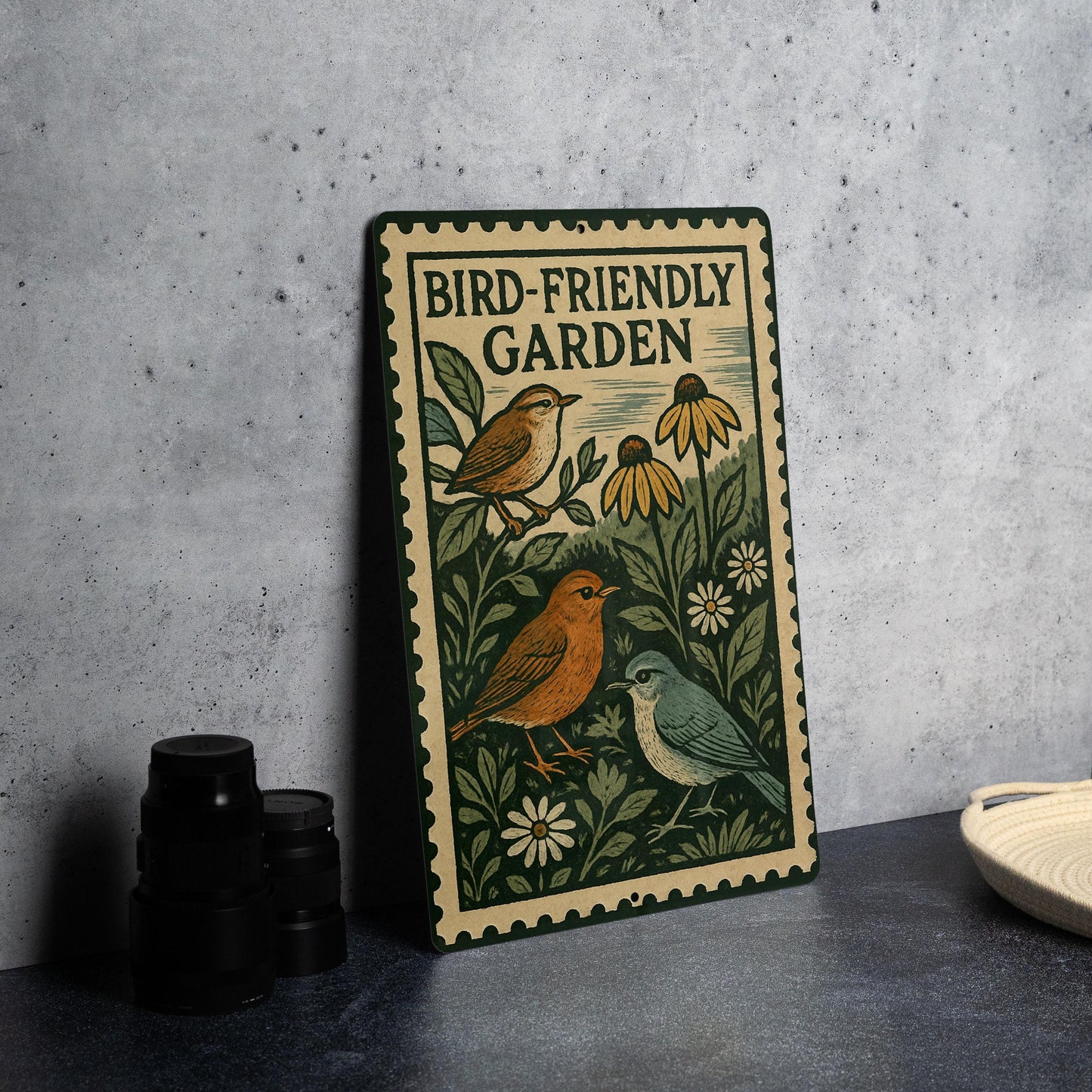 Bird-Friendly Garden Metal Sign