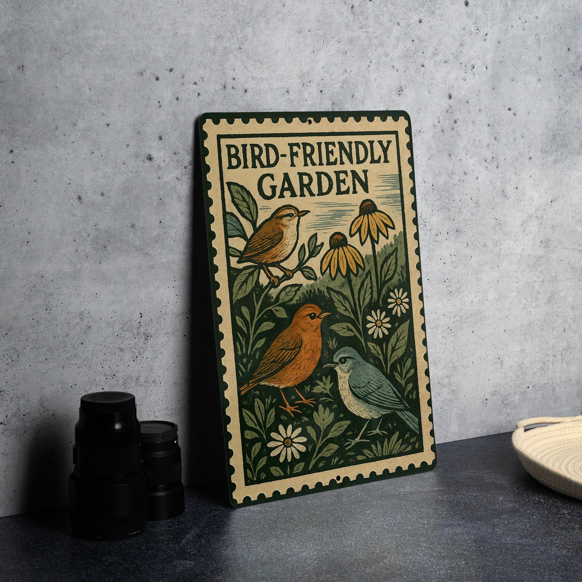 Bird-Friendly Garden Metal Sign