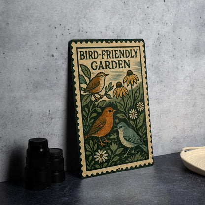 Bird-Friendly Garden Metal Sign