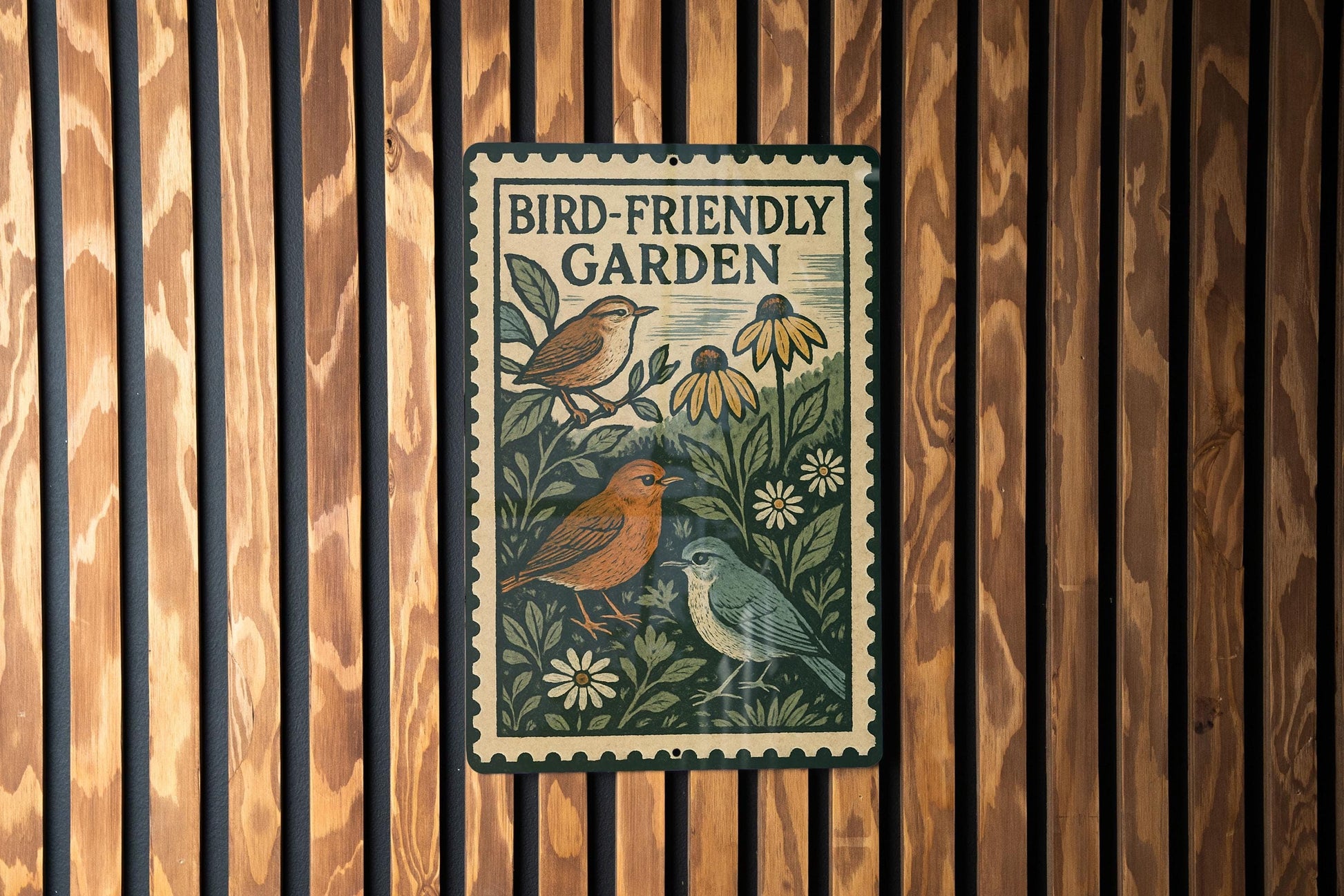 Bird-Friendly Garden Metal Sign