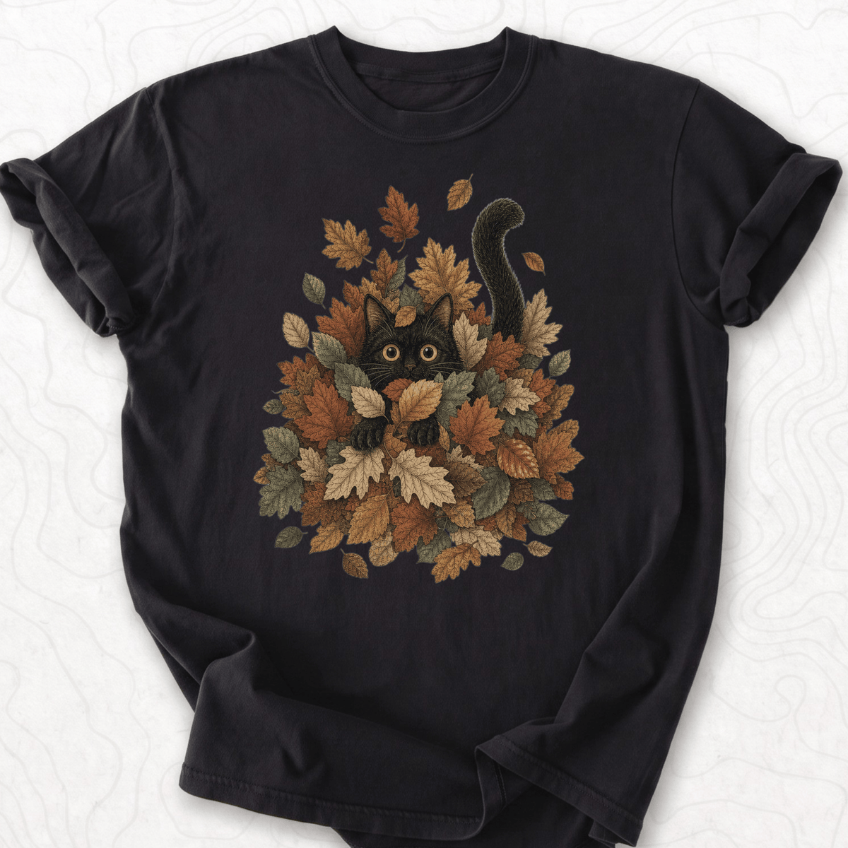 Autumn Leaf Cat T-shirt