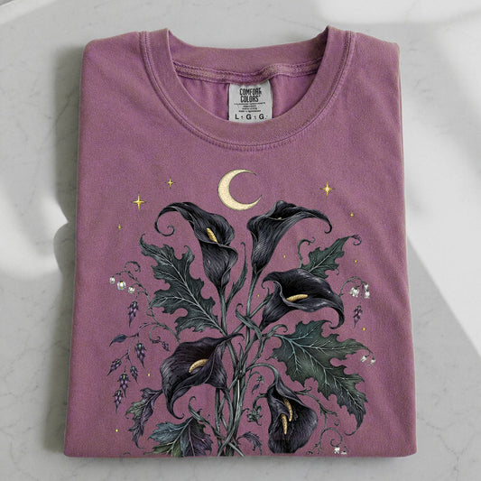 Black Calla Lily Flower T-Shirt