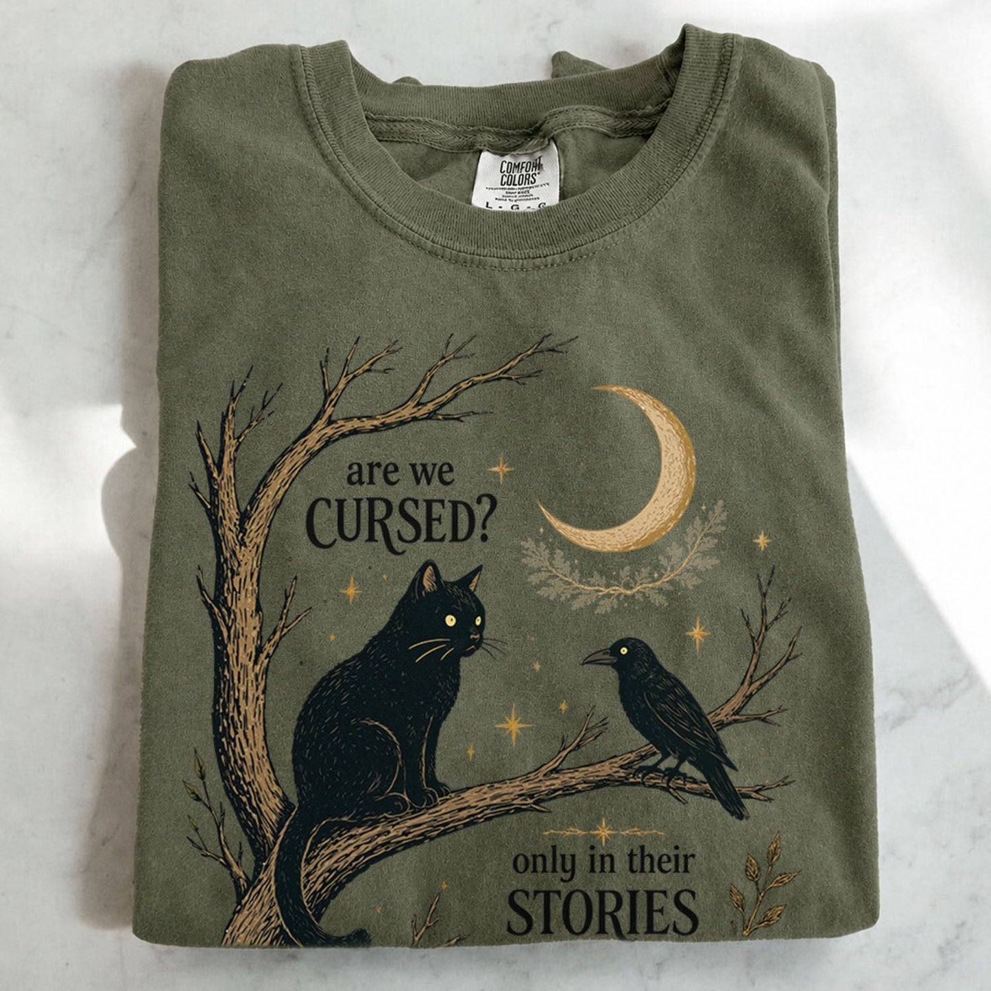Are We Cursed Black Cat Raven T-Shirt