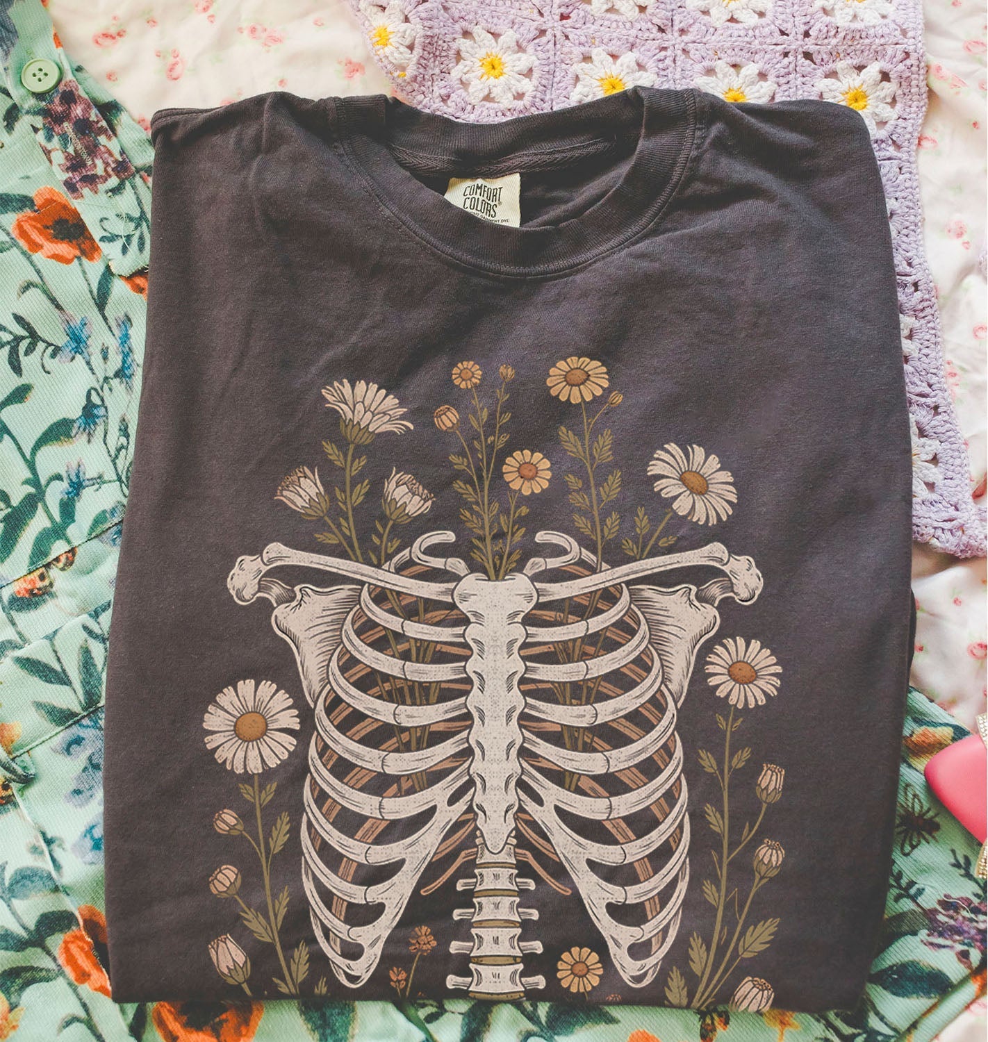 Blooming Bones Skeleton T-Shirt