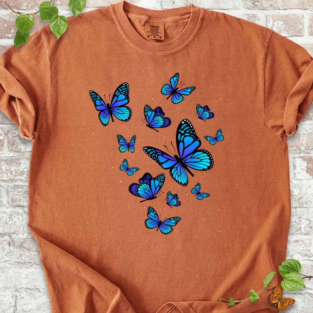 Blue Butterfly Art T-Shirt