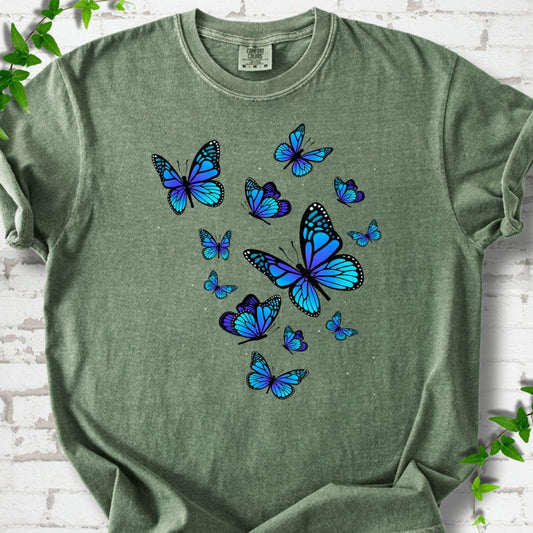 Blue Butterfly Art T-Shirt