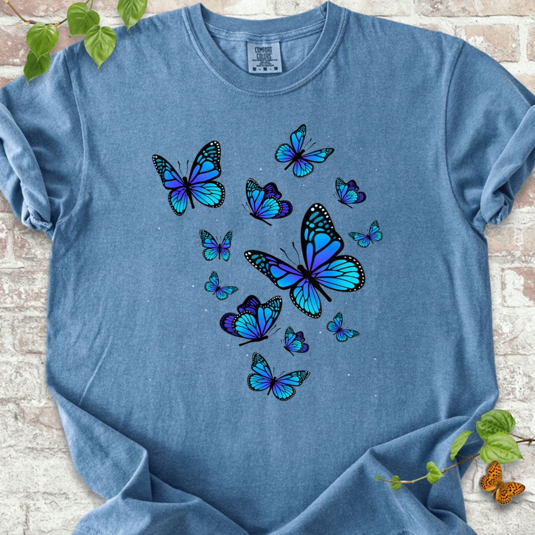 Blue Butterfly Art T-Shirt