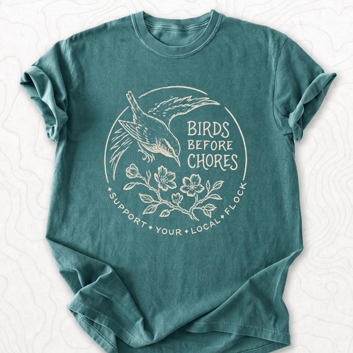 Birds Before Chores T-shirt