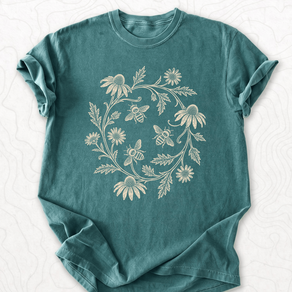 Bee Floral Wreath T-shirt