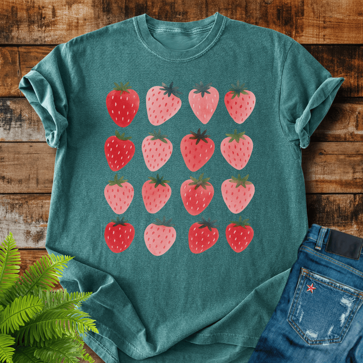 Strawberry Pattern T-shirt